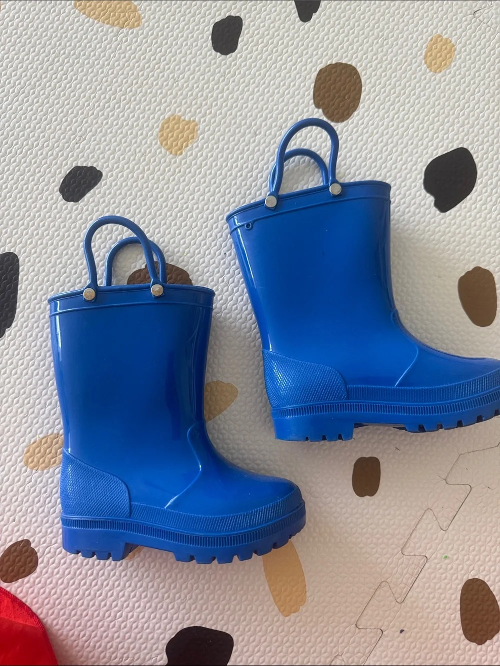 Kids Blue Rain Boots with Easy-Grab Handles